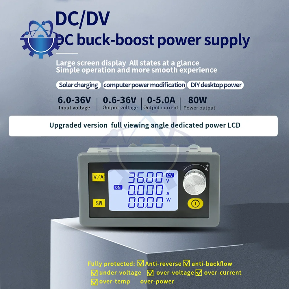 DC 0.5-30V 4A With LED Display Buck Boost Converter Variable Voltage Regulator Adjustable Voltage Regulated Lab Power Supply