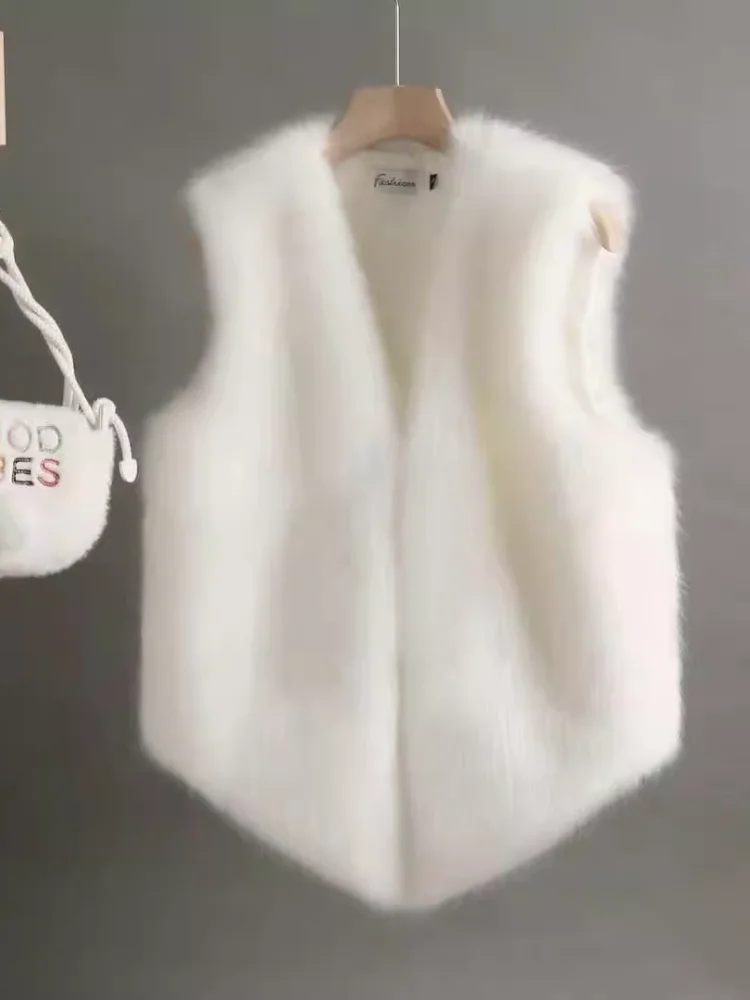 

New Women's ort Fit Slimming Fur Vest Korean Design High End Synthetic Fur Vest Ele Sle Youthful Faion