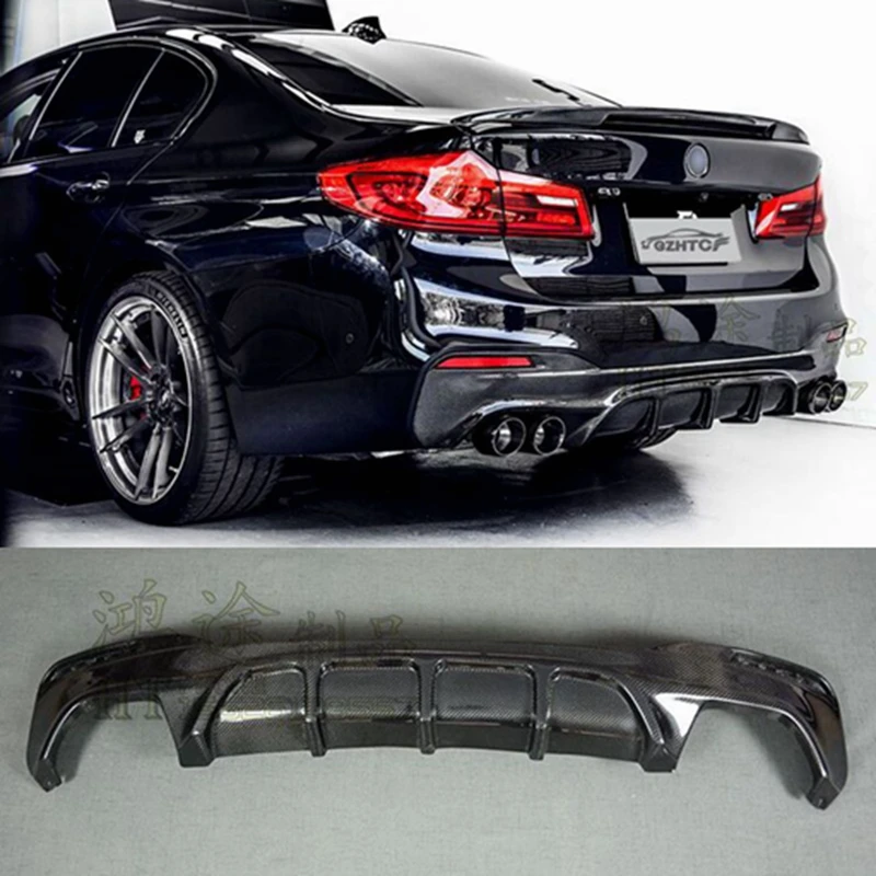 For BMW G30 G38 5 Series M TECH M Sport 2017 2018 Back Skid Plate Car Styling Carbon Fiber Rear Bumper Lip Diffuser