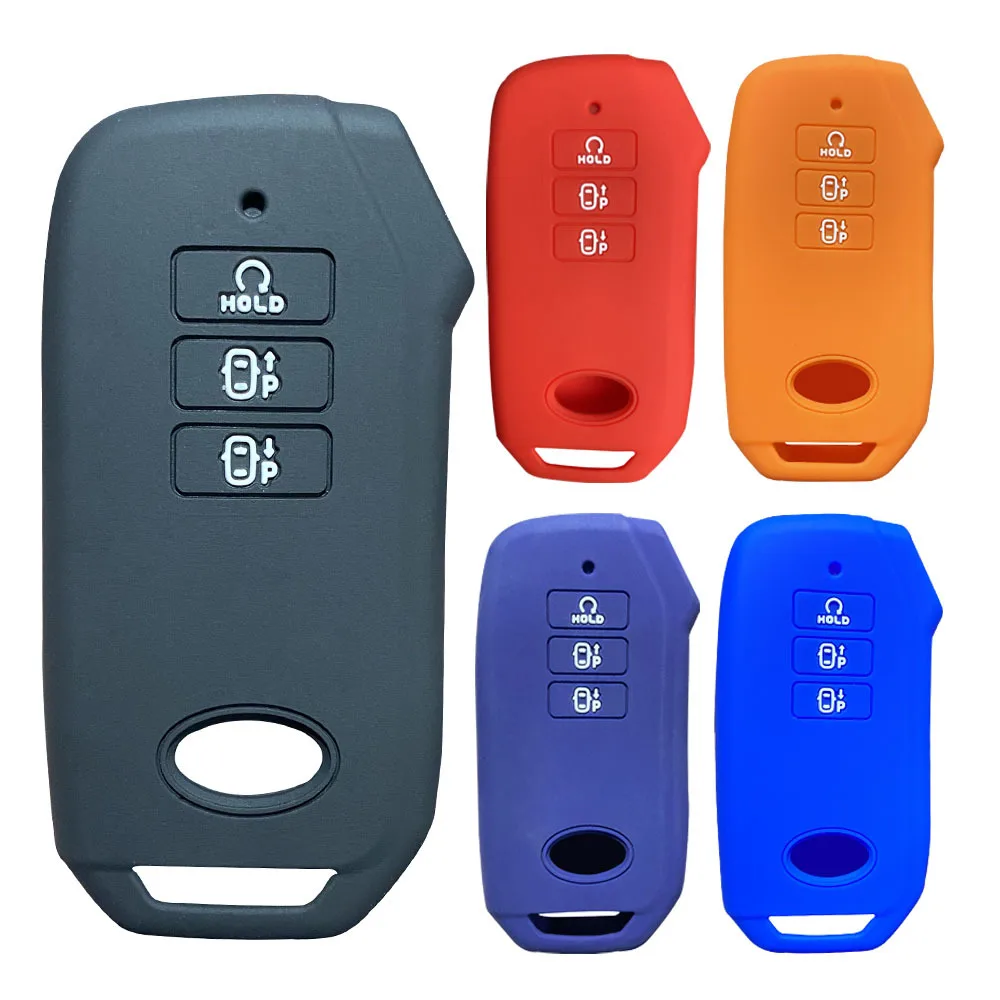 Silicone Car Key Cover Holder Fob For Kia EV6 K5 Carnival Mq4 Seltos Seven-key Dl3 7 Button Remote KeyChain Keyless Key Case