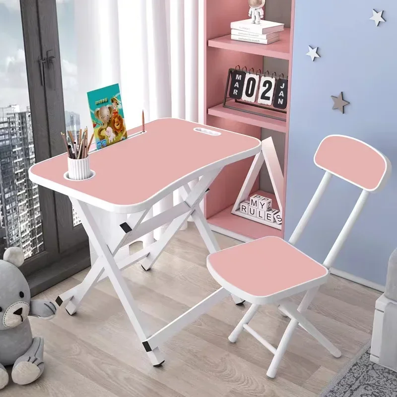 Children's writing desk  Elementary school desk  chair foldable children's homework desk chair