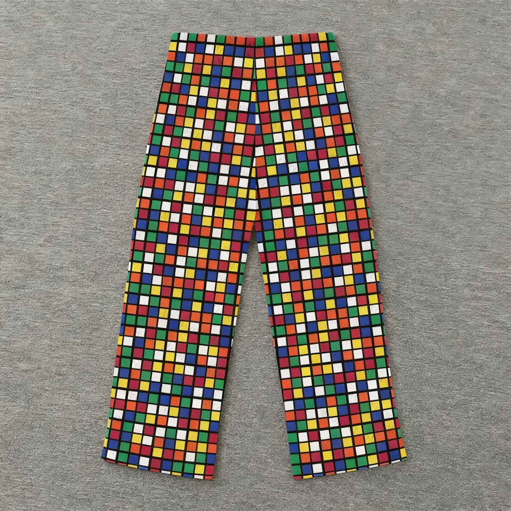 Magic Cube Sleep Pants / Casual Wear – Milk Silk Loungewear – Perfect Gift for Family and Friends – Suitable for Outdoor Wear