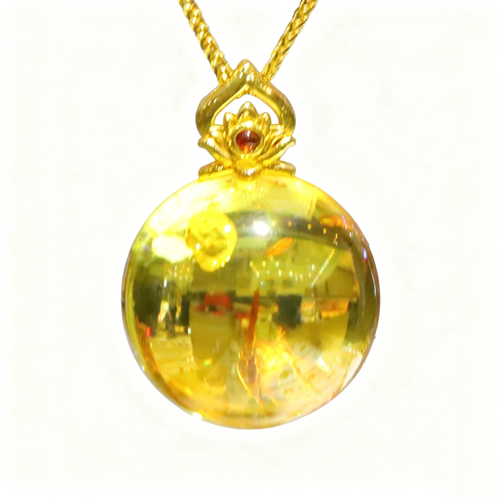 

Кулон из натурального цветка и янтаря, 17 мм, стерлинговое серебро, ожерелье с дизайном лотоса, китайское ретро, роскошные ювелирные изделия, подарок для женщин