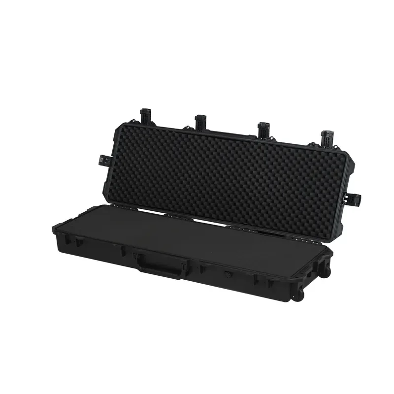 Custom Large ABS Hard Plastic Waterproof Rolling Toolbox With Foam Insert For Industrial Equipment Storage And Transport