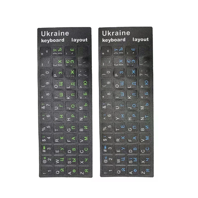 Ukraine Language Ukrainian Keyboard Sticker Durable Alphabet Black Background For PC Laptop Accessorie Computer Keyboard