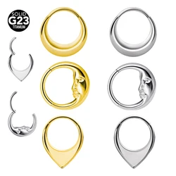 Moon Nose Ring Piercing 100%ASTM F136 Titanium Body Jewelry Pearl 16G  Septum Clicker Helix  Ear Smooth surface Cartilage Daith