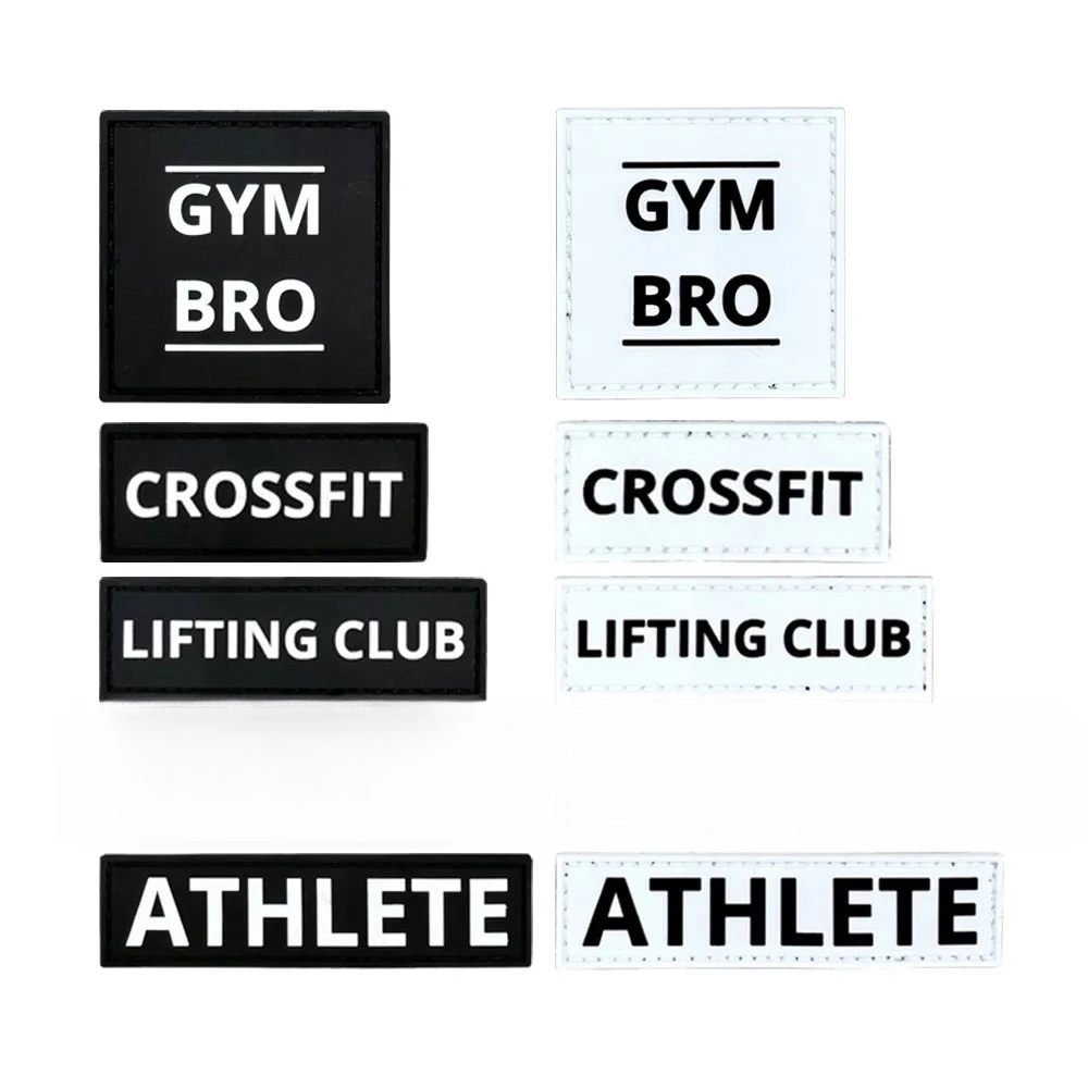 Fitness Athlete Patch Badge PVC Soft Rubber CROSSFIT Hook and Loop Armband Clothing Accessories