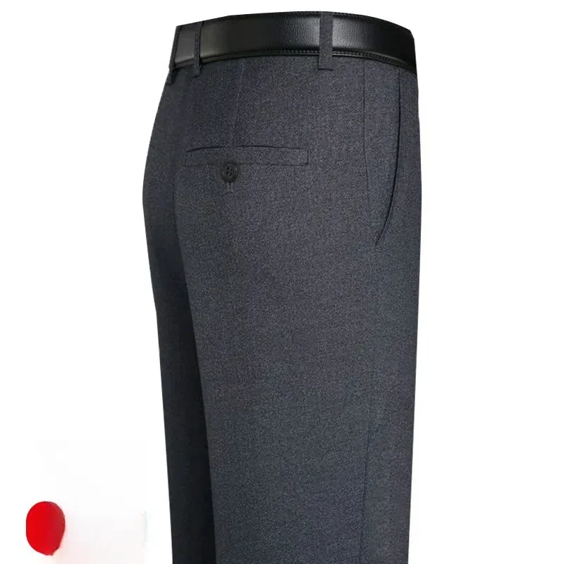 Business Trouser Suits Trousers Button Pockets Men\'s Clothing Solid Color Casual Formal High Waisted Spring Autumn Formal Pants