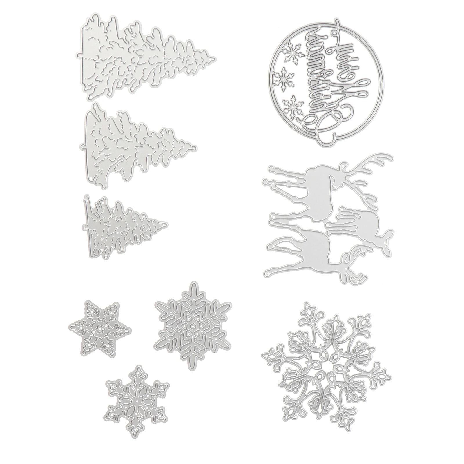 

9 Pcs DIY Cutting Dies Carbon Steel Christmas Tree Mold for Scrapbooking Tools Metal Stencils Reusable Craft Embossing
