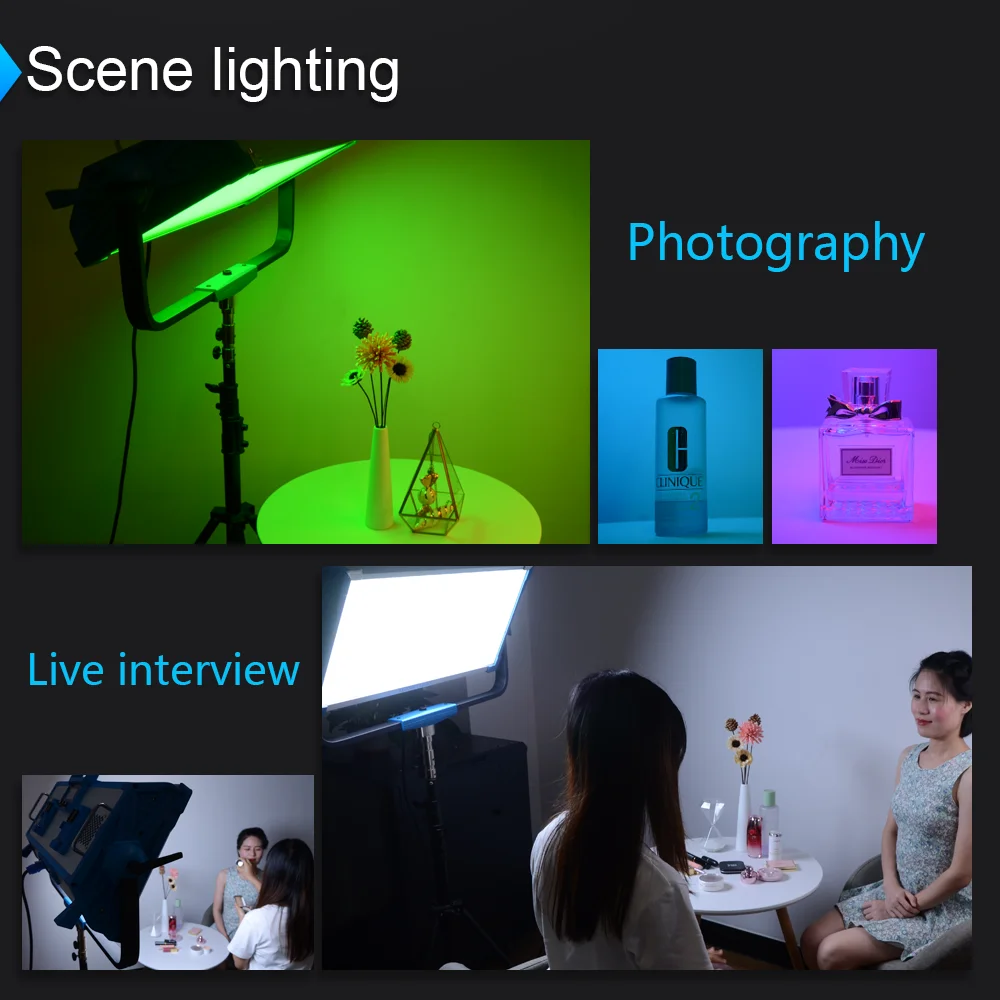 300W Led RGB Video Light 2800K-9990K RGBW Photo Studio Light CRI95 Yidoblo AI-3000C DMX Remote Control Panel Lamp