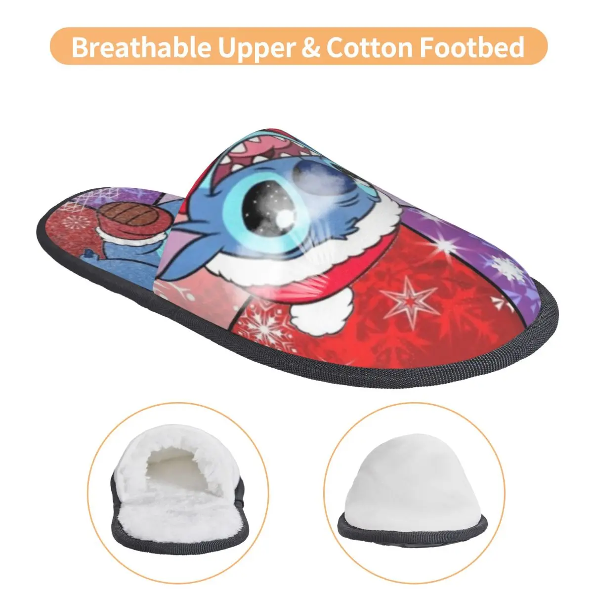 غرزة شبشب عيد الميلاد الأحمر داخلي شرائح رغوة الذاكرة الناعمة غير قابلة للانزلاق #3