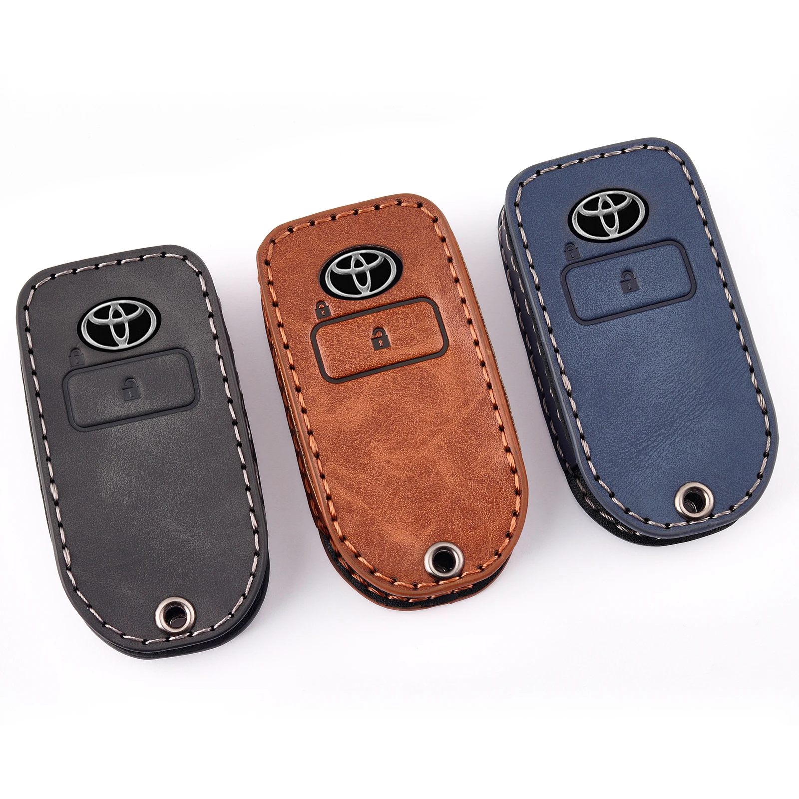 

2 Buttons Leather Car Key Cover for Toyota RAIZE Veloz Avanza Wigo 2023 Case for Daihatsu Rocky Key Holder Remote Case Keychain