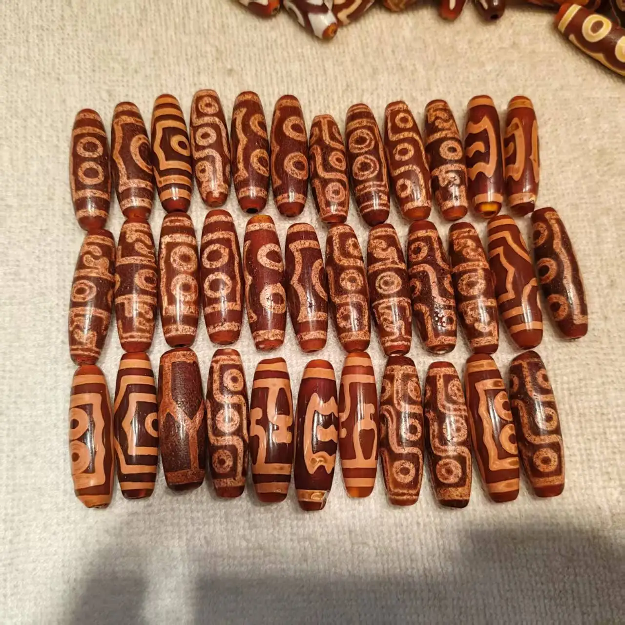 1pcs/lot Jewelry loose Tibetan Red Meat Calcified dzi beads natural agate DIY charms jewelry making gift oval ethnic style