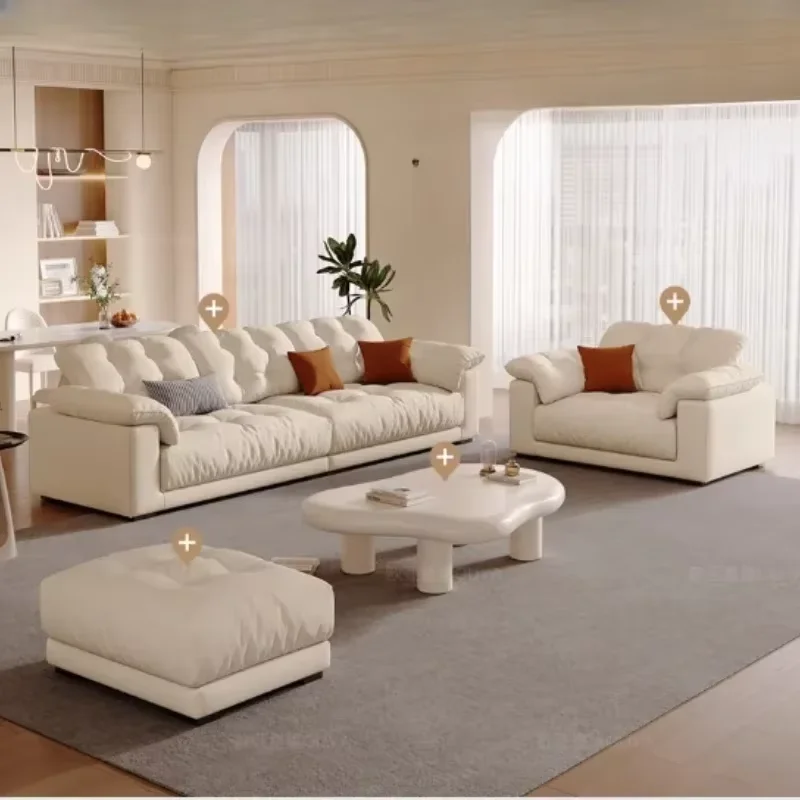 Nordic Tech Cloth Living Room Sofas Two Seater Cozy Modern Lazy Sofas Chaise Floor Lounge Divani Da Soggiorno Home Furniture