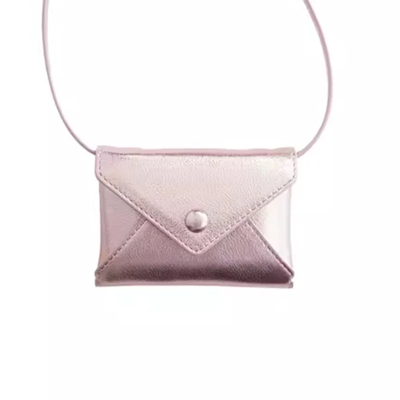10pcs Purses Women PU Plain Short Hasp Envelope bag With Striped Mix Color
