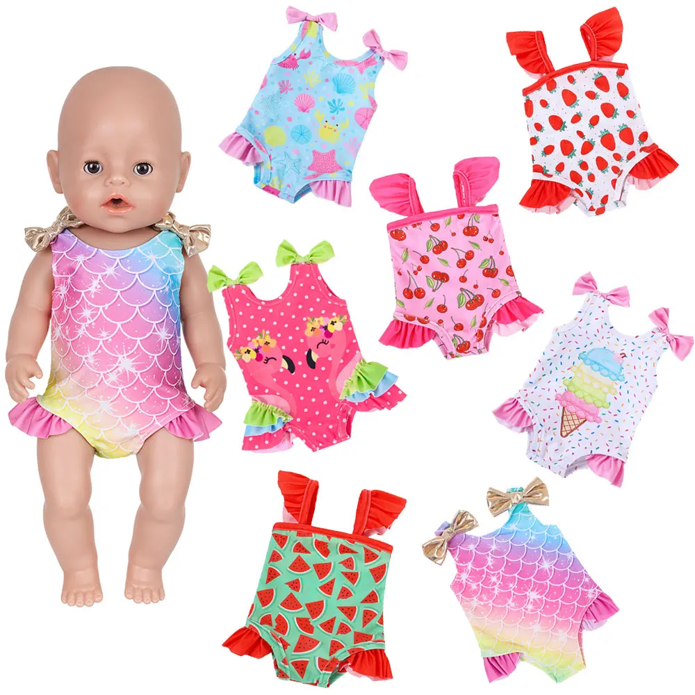 2026 New Summer bikini doll clothes For 43cm Baby Doll 17 Inch Reborn Baby Doll Clothes