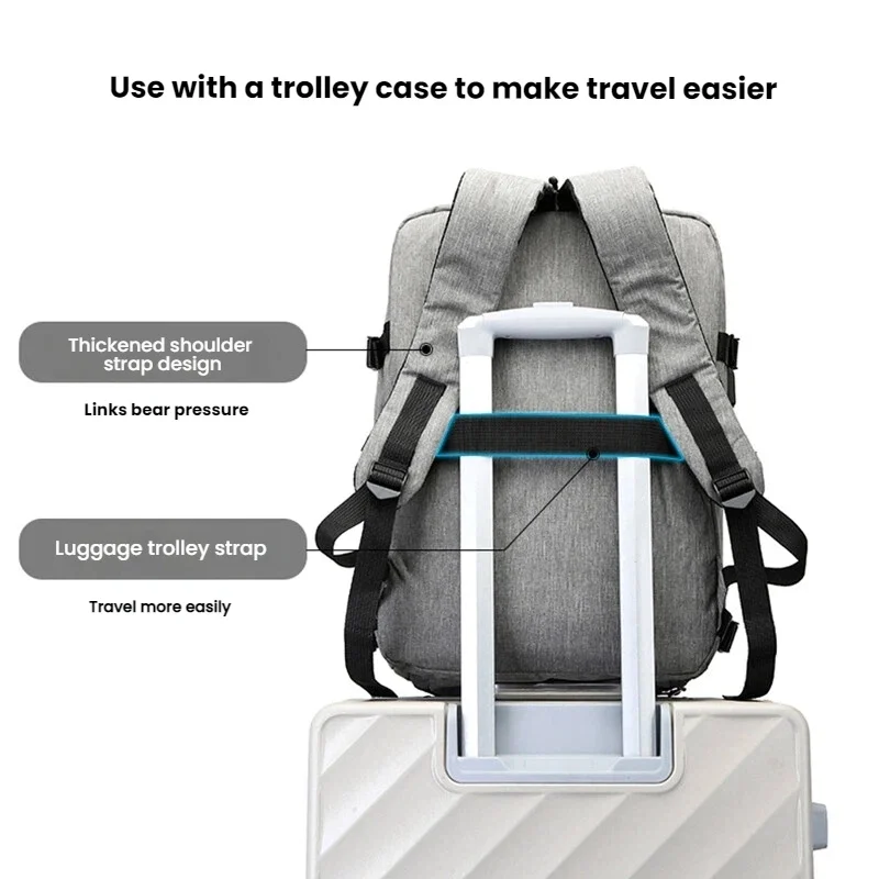 حقيبة ظهر للأعمال متعددة الوظائف - سعة كبيرة، مقصورات متعددة، حقيبة ظهر للكمبيوتر المحمول، حقيبة ظهر للسفر، حقيبة ظهر ترفيهية