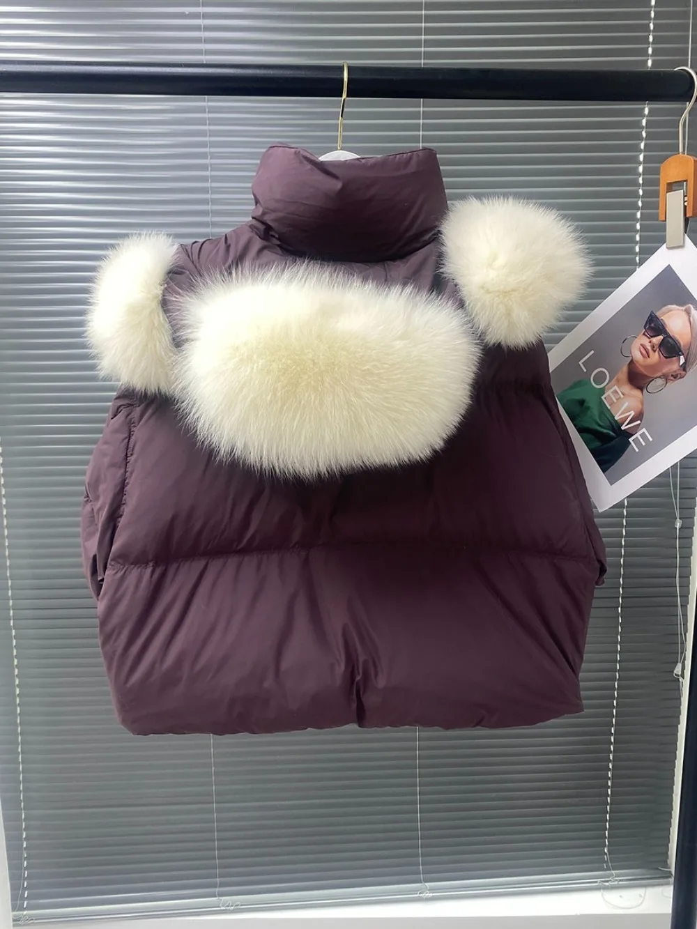 2024 New Winter White Duck Down Jacket Women Short Warm Real Fox Fur Coat Female Hooded Real Fur Down Coat Puffer Jacket