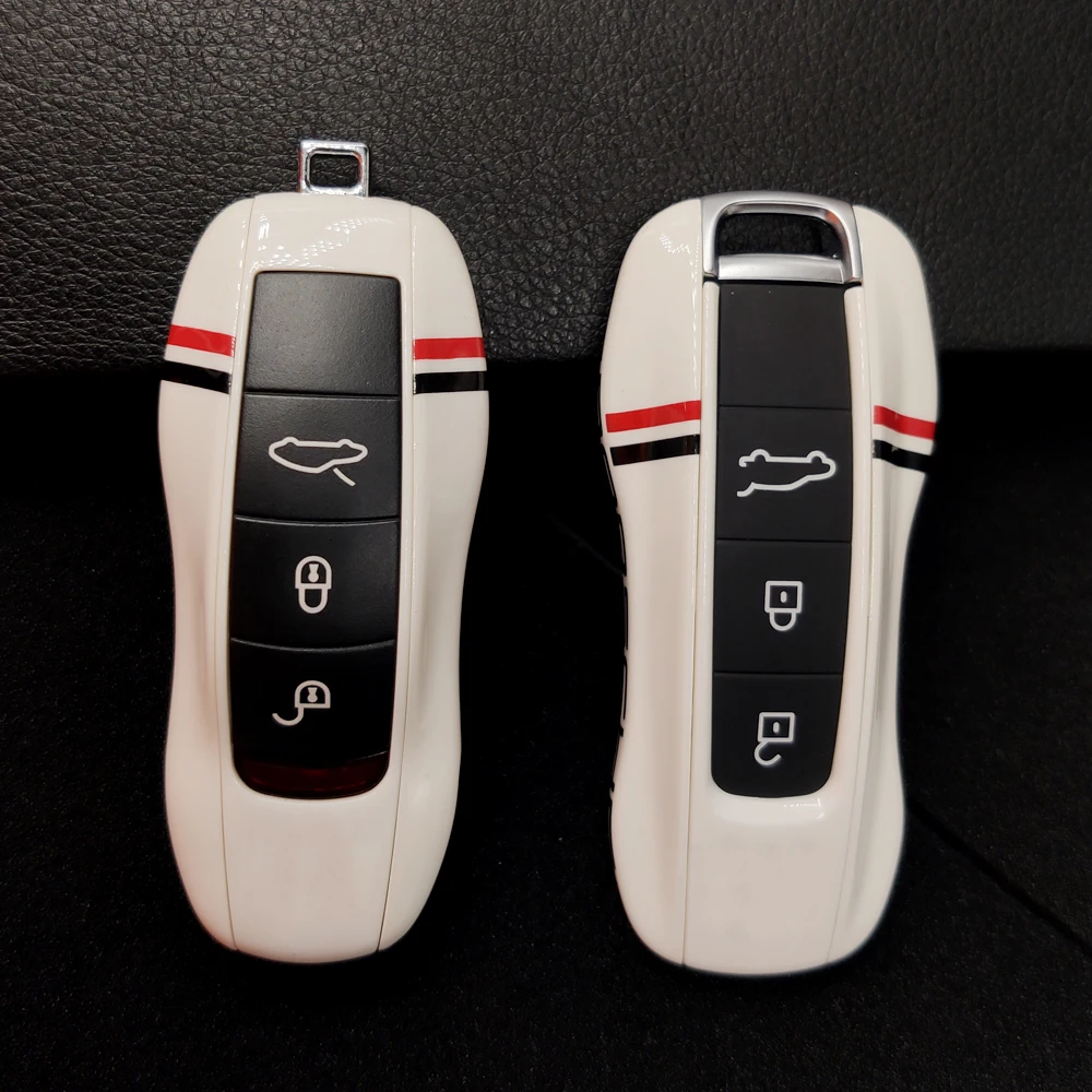 Car Alarm Remote Keyless Case For Porsche Macan Boxster Cayman Cayenne 9YA Panamera 971 911 High Quality Elegant White Key Cover