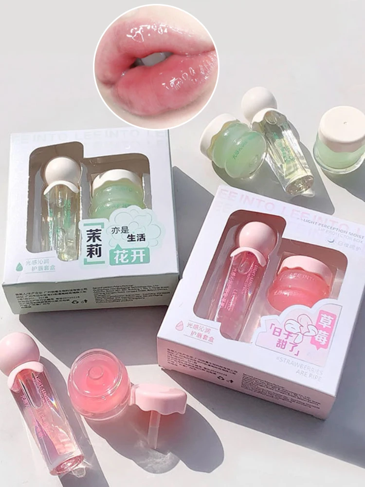 YPYP Zhencui ensemble de soins pour les lèvres eau hydratante gelée légère jour et nuit épais appliquer baume à lèvres féminin 3.8g + 2.8ml