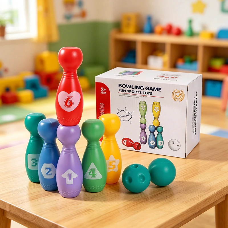 Cartoon Bowling Kids Educational Toy, Children Gift Pack Birthday Present, Suitable for Ages 3+
