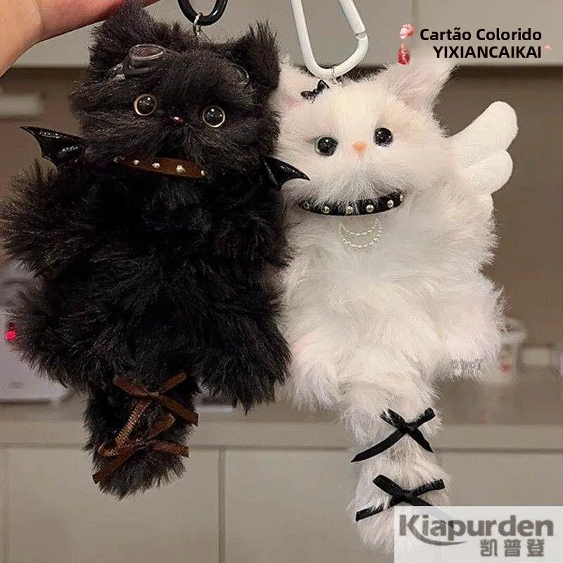 ミニ猫ぬいぐるみキーホルダー-かわいい人形-友達へのギフト-ペンダント-ソフトファブリックアートトイ-男女兼用-0歳～歳向け-eva素材
