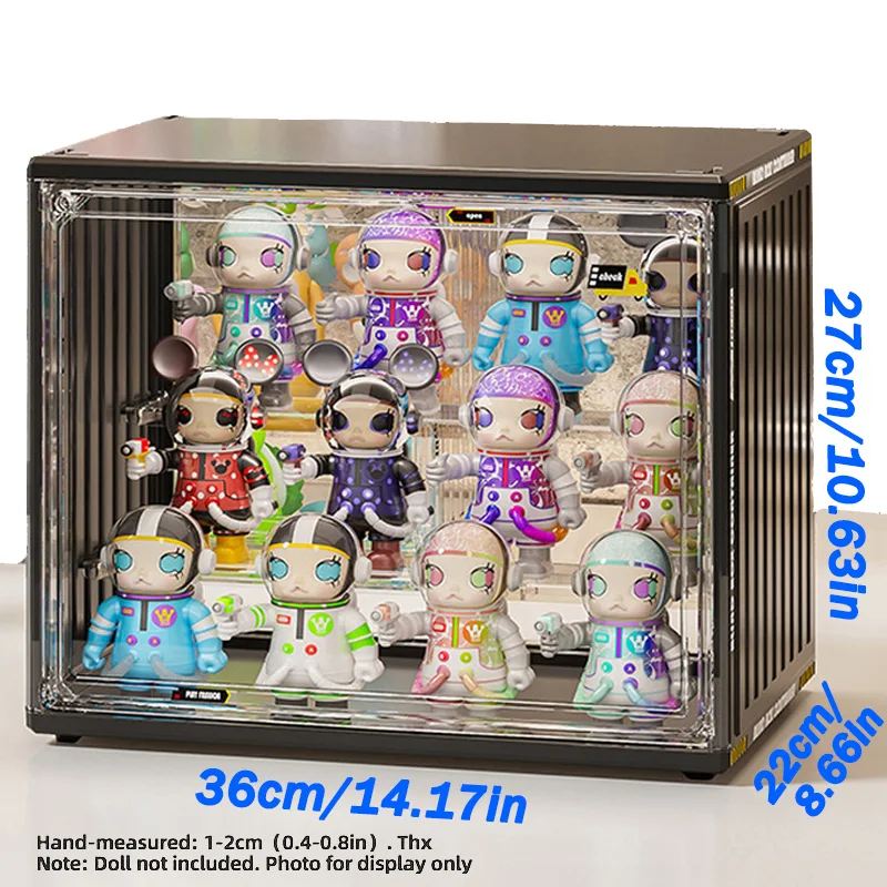 

Black Figurine Storage Organizer Display Case for Collectibles Toys And Artwork Clear PET Organizer Box for Home Organization