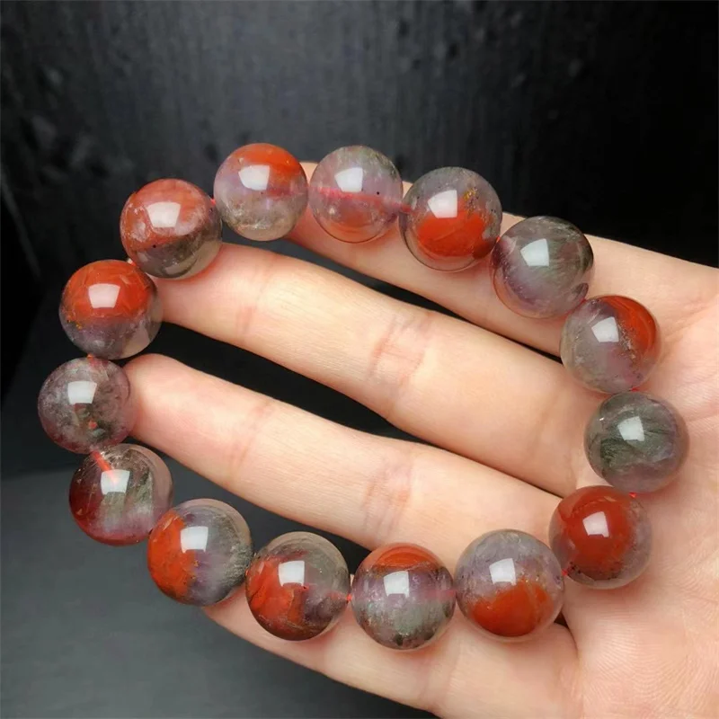 14.5MM Natural Bramble Rose quartz Bracelet Fashion Energy Stone Reiki Healing Crystal Strand Yoga Gift 1PCS