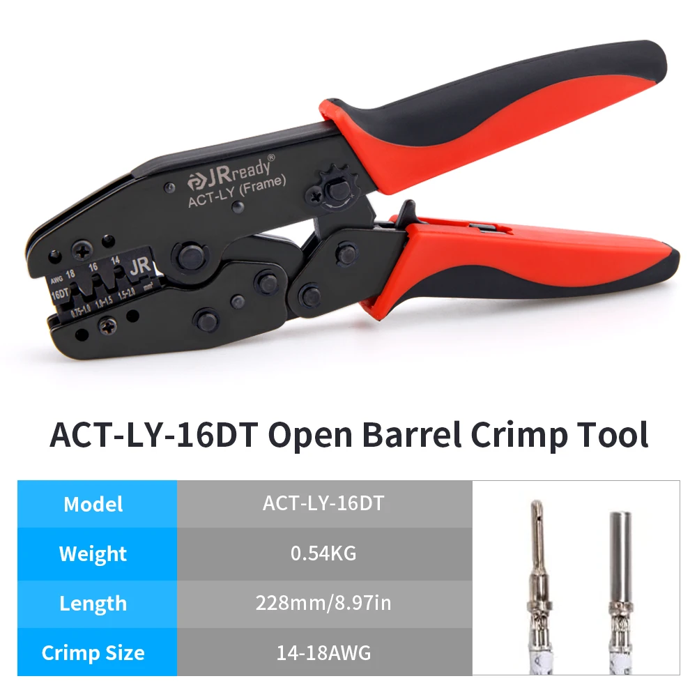 JRready Crimping Tool for Stamped and Formed,For 12#,16#,20#,With Positioner Fixed,Tightly Crimping,Terminal Crimper