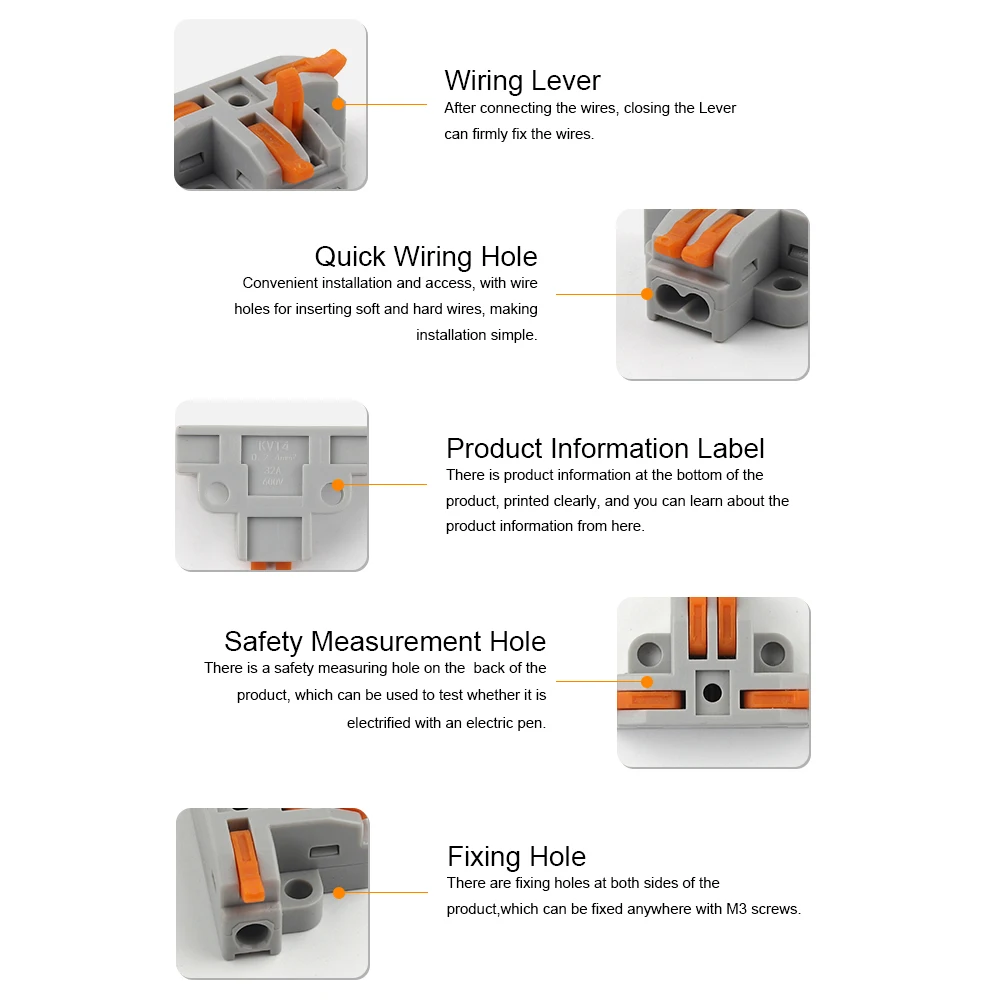 5PCS T3 T4 Quick Connector T-Clip Three-Way And Four-Way Splitter T-Clip Cable Branch Quick Connector Terminals image 3