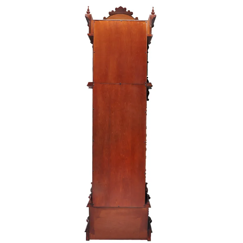 European floor clock Luxury living room mechanical seat clock Real wood carving flower standing clock Classical bronze bell