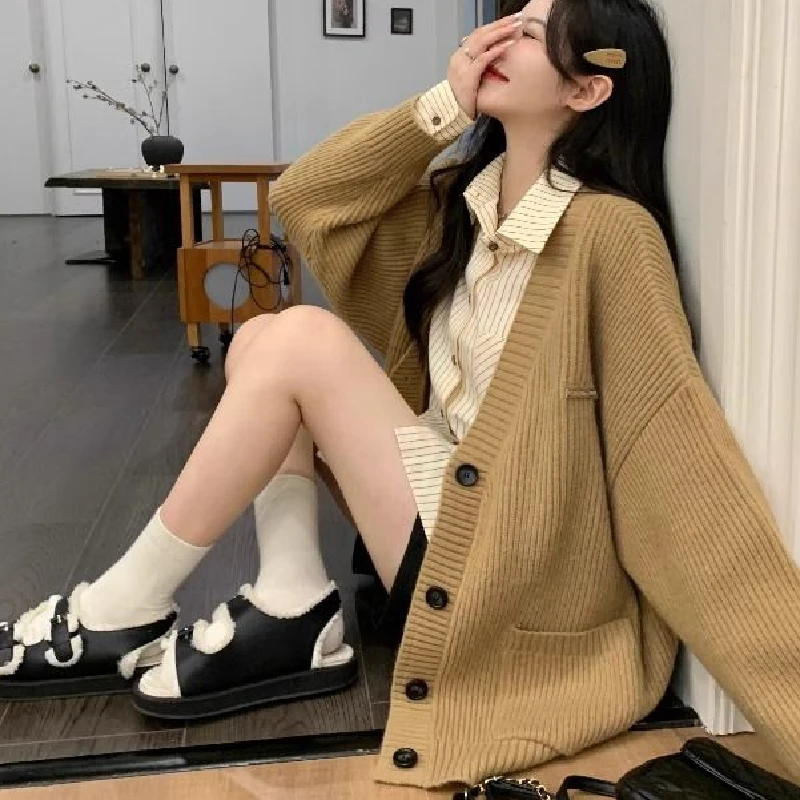 Guangzhou Thirteenth Fac Women's High-End Knitwear Dongguan Daliang Early Autumn 2025 New Sle V-Ne Long Sve Sweater