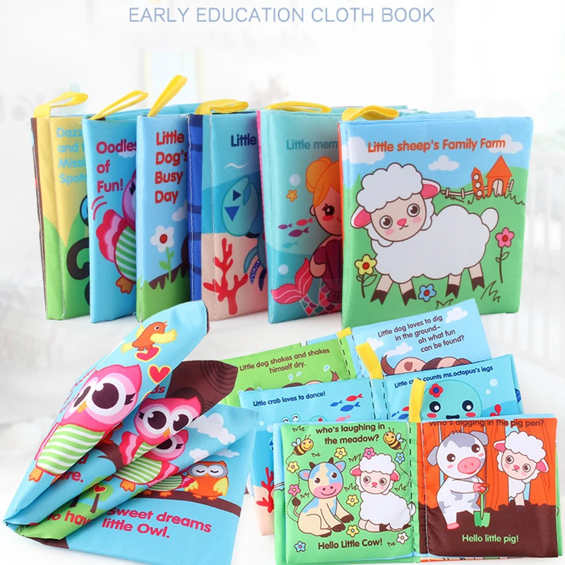 

Children Fun Educational Early Learning Cloth Book With Rattling Paper Can Be Washed Without Discolouration Baby Cloth Book Toy