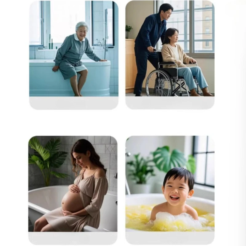 Bath Safety Rail Iron Tub Grab Bar Handle Clamp for Bathtub Elderly High Carbon Steel Bathtub Safety Handrail Strong Safe Grip