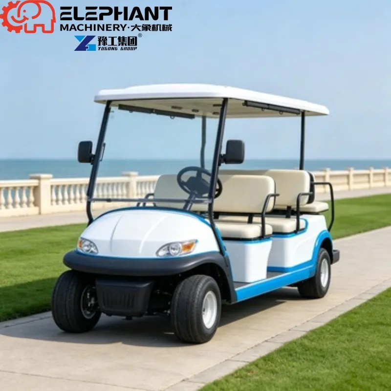 Electric Golf Cart, 6 Seater Off Road Utility Lithium Buggy Optional Solar Panel For Scenic Spot Tour