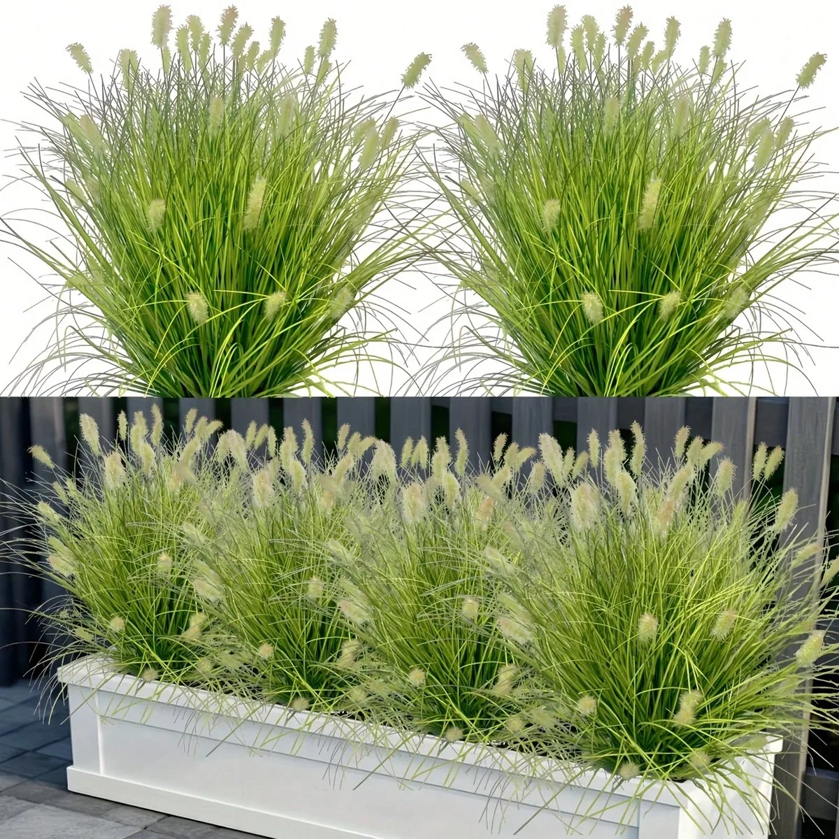 Hierba de cebolla artificial realista, vegetación artificial al aire libre para patio, decoración de hotel, para primavera y verano, temporada de boda