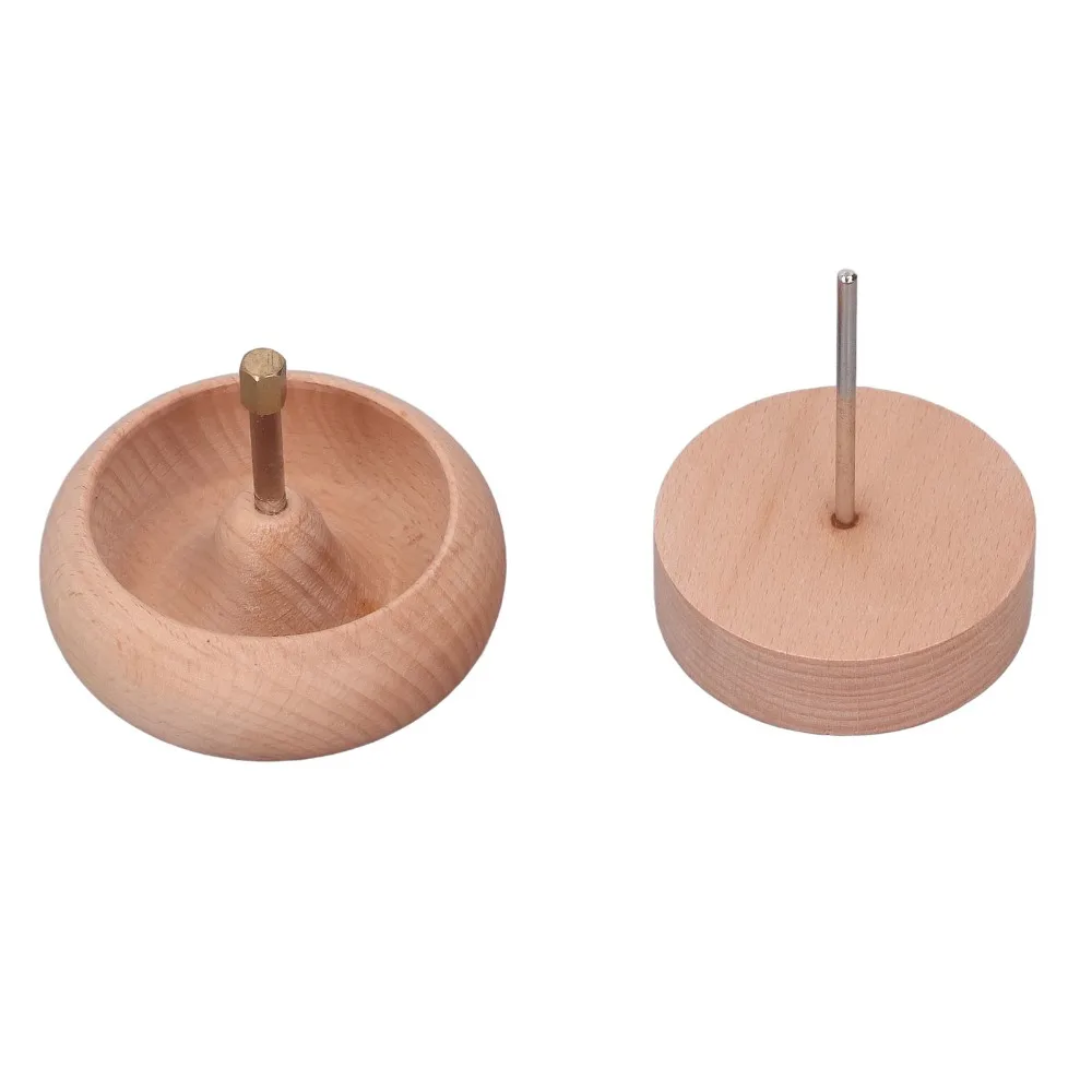 Portable Wooden Turntable Bead Spinner Tool Stainless Steel Shaft Seed Bead Spinner Beading Bowl Kit Bracelet Making