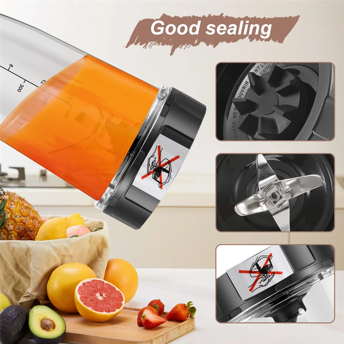قطع غيار خلاط ABNP لشفرة مستخرج كوب سعة 24 أونصة و7 زعانف، لـ Auto IQ BN801 SS101 BL480-30 BL641