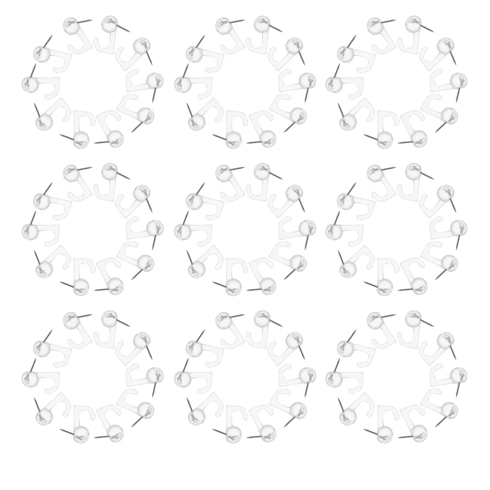 

100 шт. прозрачных крючков-гвоздиков для подвешивания легких предметов, настенные крепления для досок объявлений и домашнего декора