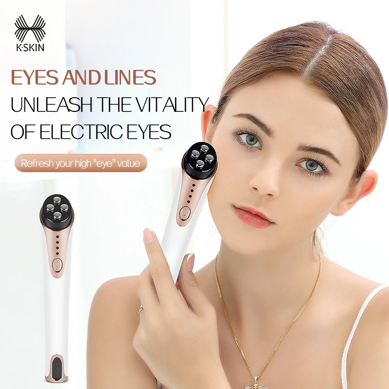 KSKIN Hot Sale Eye Massager Vibration Wrinkle Anti-Ageing Eye Massage Dark Circle Removal EMS Beauty Face Eye Care Pen