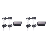A14F-2X USB Solar Power Tire Pressure Monitoring System Wireless Car TPMS LCD Display Pressure Alarm With Internal Sensor