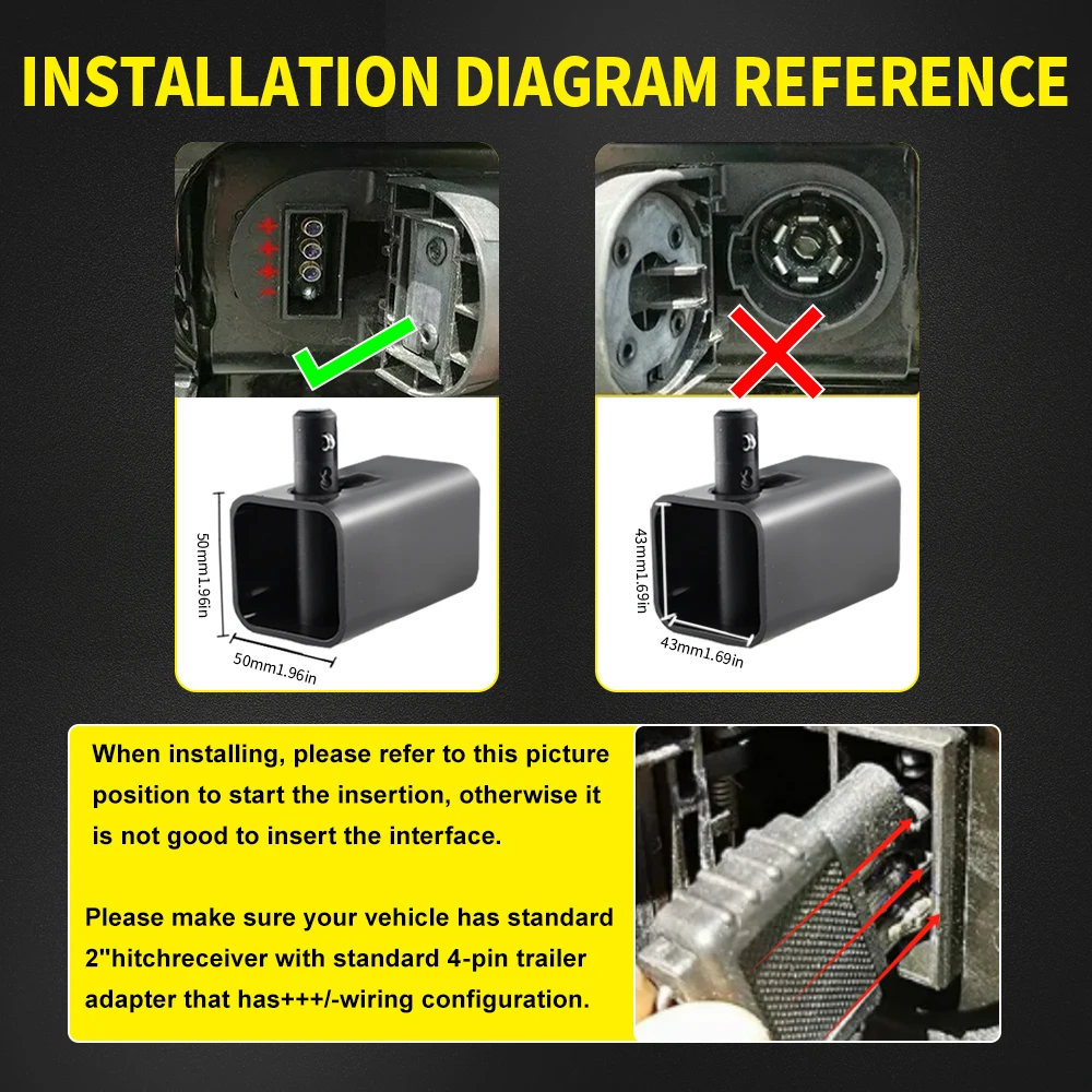 

1PC Receiver Brake Lamp Tail Lamp Reverse Lights Canbus For Truck SUV Trailer Equipped Class 3/4/5 2-Inch Towing Adapter Hole