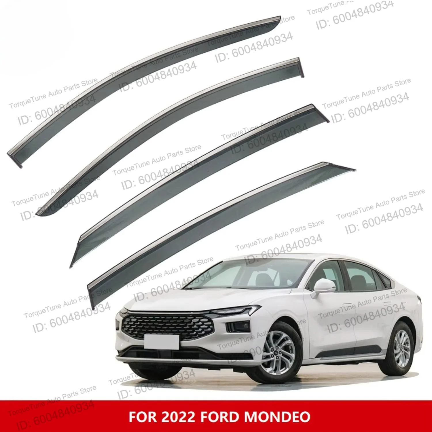 High End Injection PC Window Visor For FORD MONDEO FUSION 2022 Sun Wind Rain Guard Vent Deflector Auto Parts