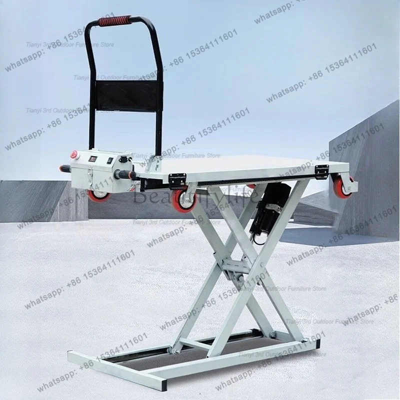 

Nordic Electric Hydraulic Lifting Portable Handcart Modern Handling Scissor Mobile Flatbed Commercial Tool Muebles