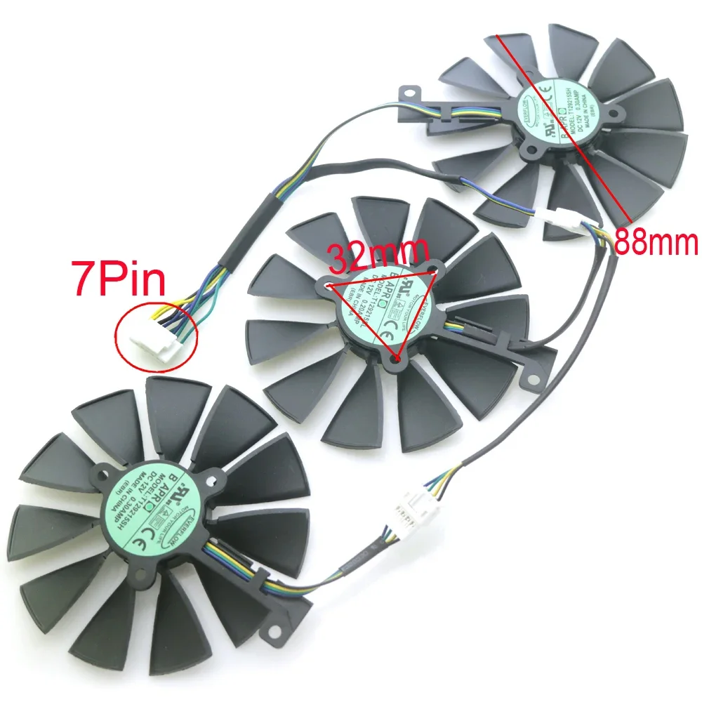 New 88mm T129215SH DC 12V 0.30AMP Cooling Fan For ASUS ROG-STRIX- RTX2080ti 2080 RTX2070 RTX2060 Graphics Card Fan