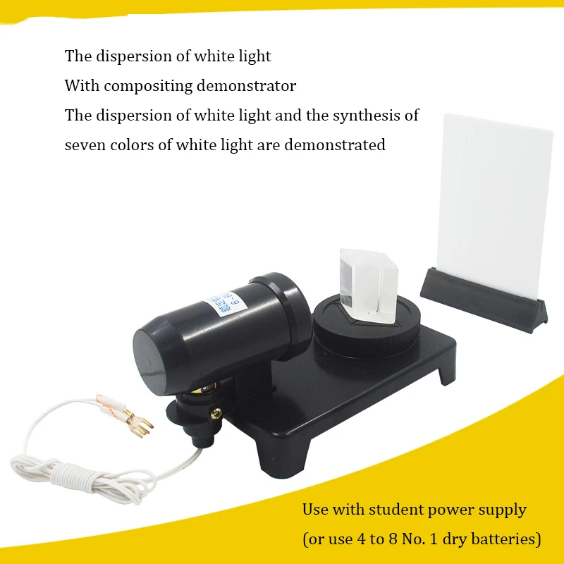 White Light Dispersion And Synthesis Demonstrator Experiment of Prism Teaching Equipment for Parallel Light Source in Rico-optic