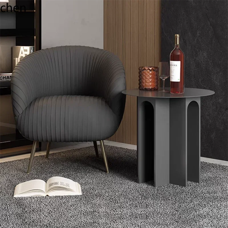 

simple marble coffee table small apartment round small tea table modern small side sofa creative corner table