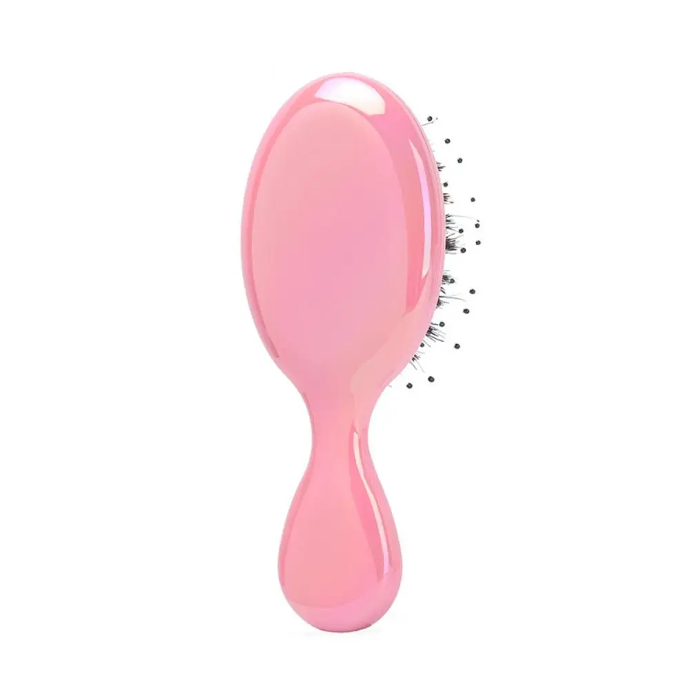 Cute Mini Paddle Brush Lightwear Pig Bristle Wet Brush Glossy Pocket Massage Comb Holiday Vocation