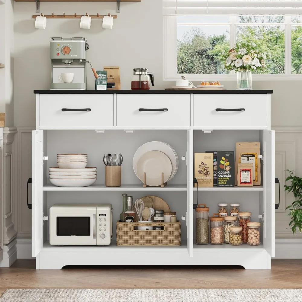 HOSTACK Kitchen Buffet Cabinet with Storage Sideboard Coffee Bar for Dining Room
