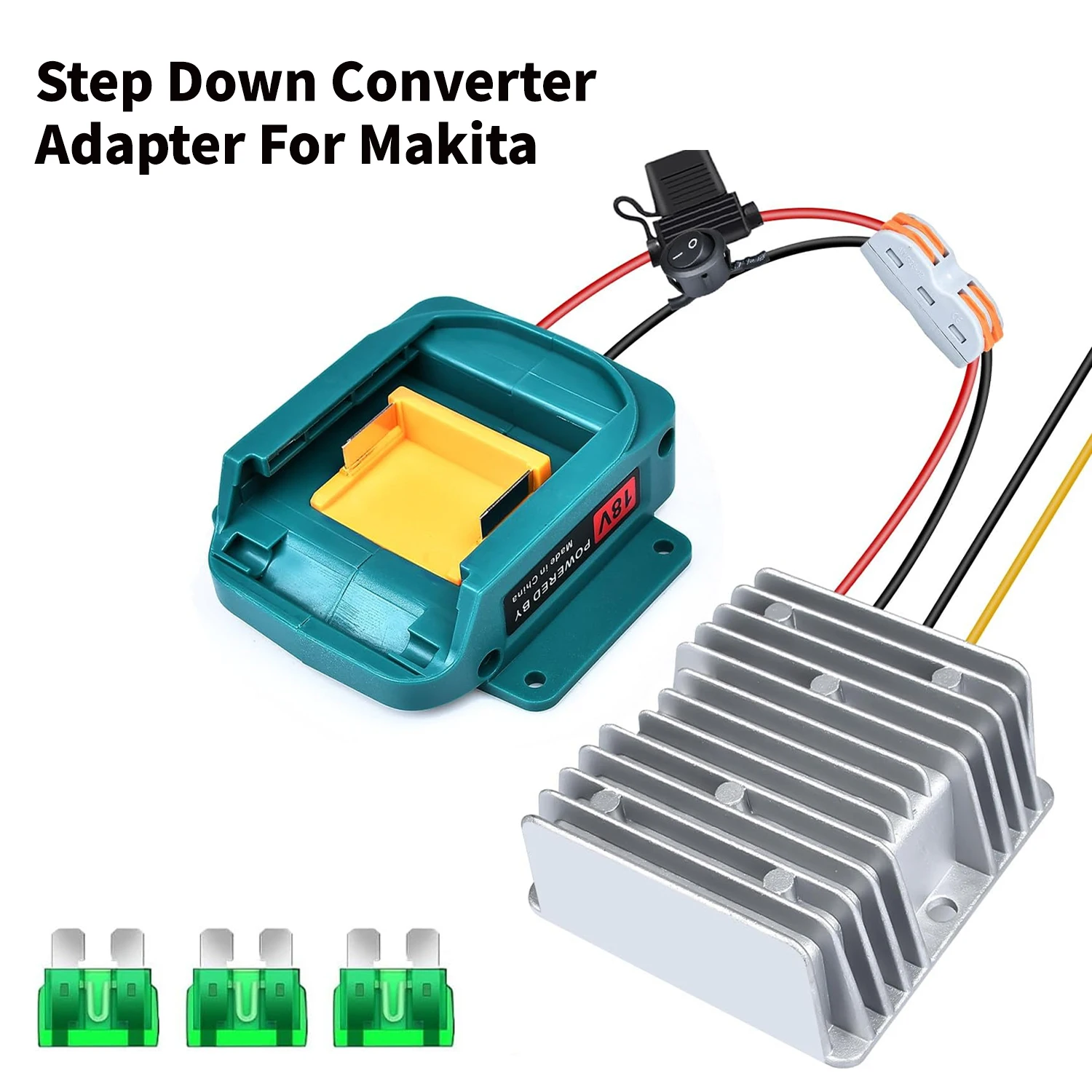 

18 V to 12 V Step-Down Converter for Makita 18 V LXT for Power Battery Adapter Wheel,DIY Automatic Buck Boost Voltage Regulator